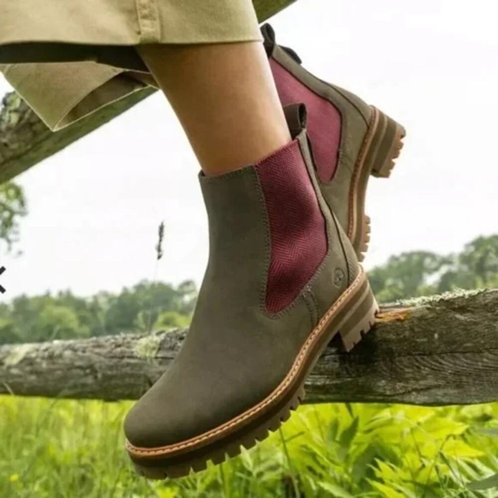 NEW Timberland Courmayeur Valley Lug Sole Chelsea Boot size 10 Olive